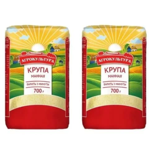 Агрокультура Крупа манная, 700 г, 2шт
