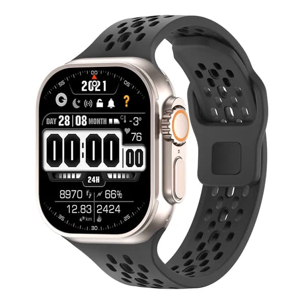 Силиконовый ремешок с отверстием для Apple Watch Band 49 45 44 42 мм, спортивный браслет для Iwatch Series Ultra 9 8 7 6 5 4 SE