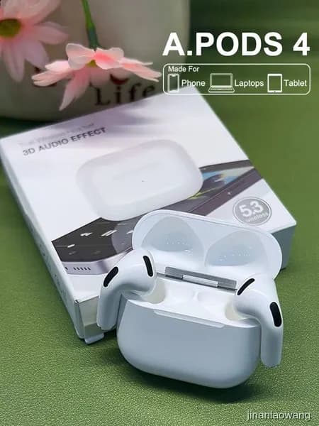 Наушники беспроводные с микрофоном A.PODS 4, Bluetooth, USB Type-C, белый