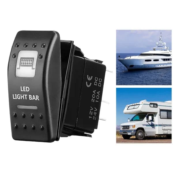 Уличный выключатель SPST 5-конт. с LED-подсветкой, вкл./выкл., оранжевый