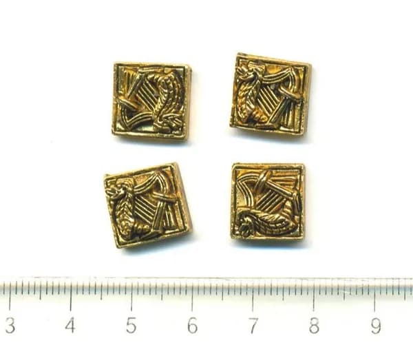 Декоративный элемент, барельеф, арфа, 12 мм, металл 1 шт