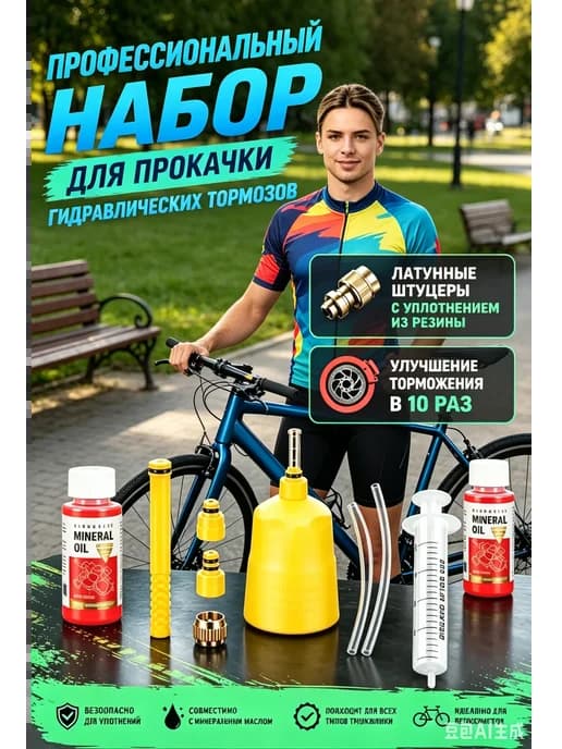 Прокачка тормозов мини набор с гидравлическим маслом