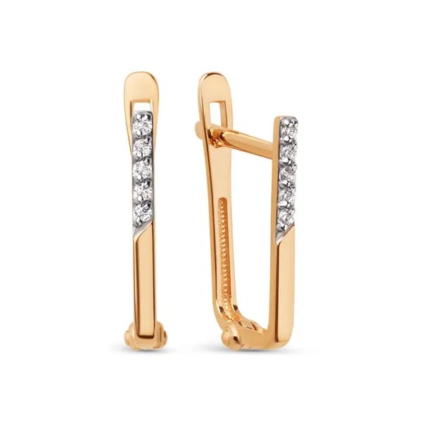 Серьги из золота 375 пробы c фианитом