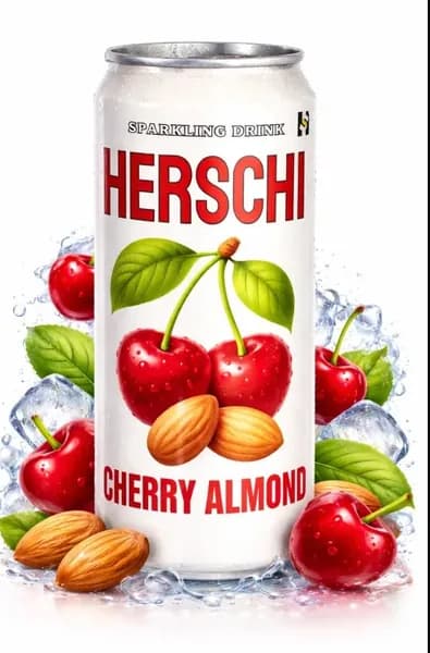 Газ.напиток HERSCHI Cherry Almond Со вкусом Вишни и Миндаля 450 мл