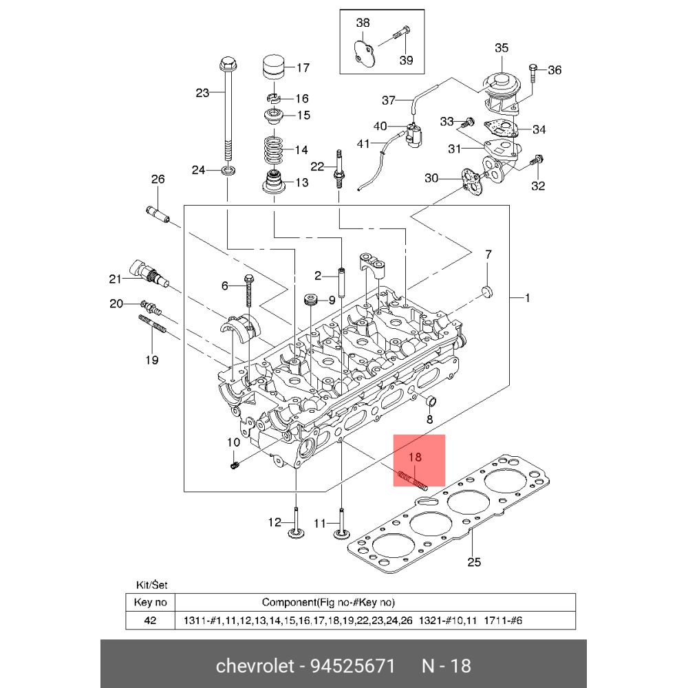 Шпилька крепления выпускного коллектора aveo/lanos/lacetti/rezzo general motors 94525671 GENERAL MOTORS 94525671