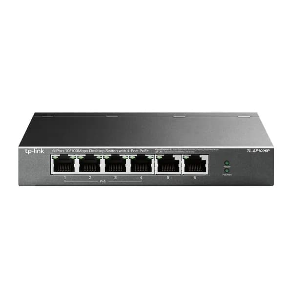 TP-Link TL-SF1006P, настольный 4-портовый коммутатор PoE + с 6 портами 10/100 Мбит / с