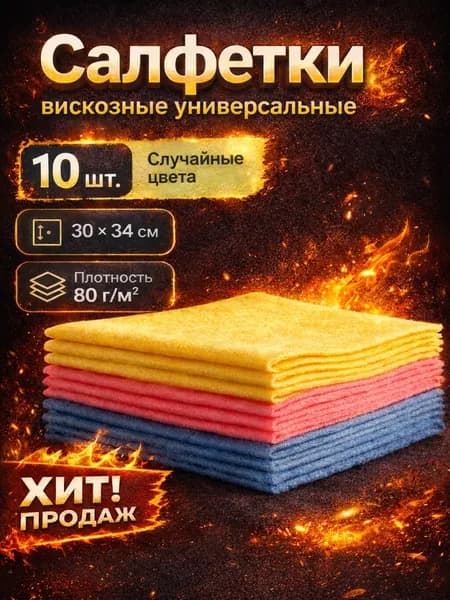 Салфетки для уборки, вискозные, универсальные