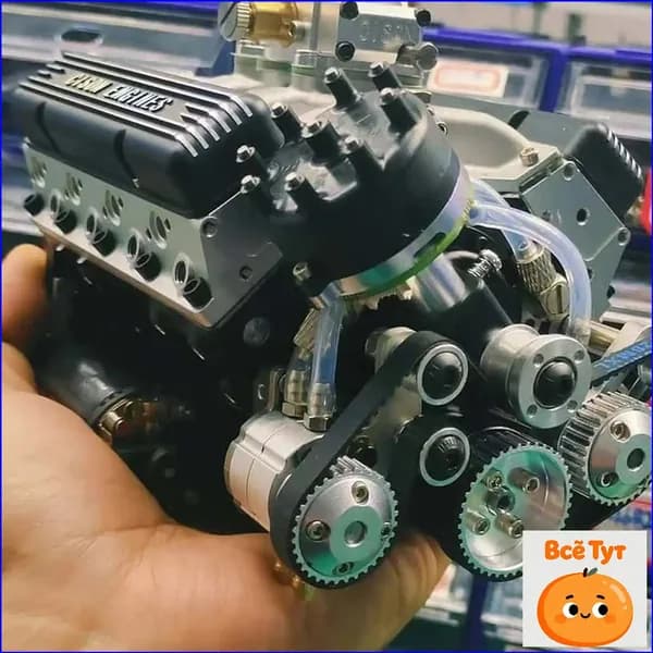 Бензиновый двигатель OHV V8 (1/6 масштаб) 44 см - Детальный конструктор для моделизма