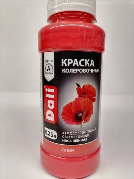 DALI Краска, Акриловая, Матовое покрытие, 0.25 л, красный