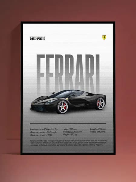 Постер на стену Ferrari без рамы (29,7х42см)