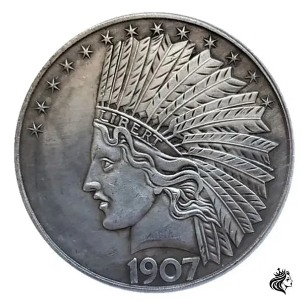 1 серебряные монеты США 1907 года с изображением индейцев