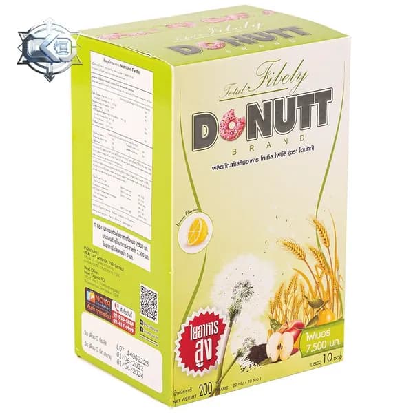 Клетчатка растительная для приготовления детокс-напитка Donutt Brand, упаковка 10 пакетиков по 20 гр