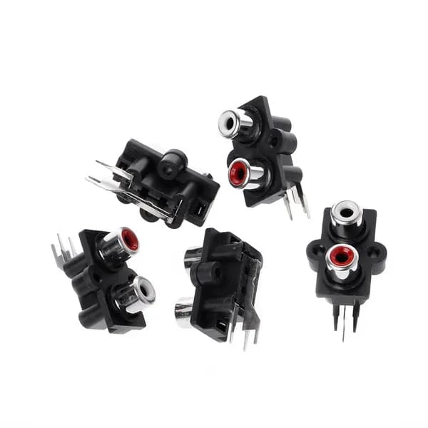 5 печатных плат с установленными 2 гнездами для стереозвука RCA