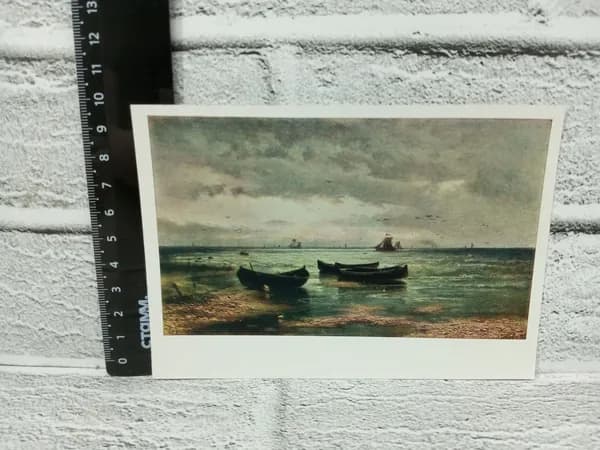 Канцелярия антикварная винтажная Открытка Волков Море