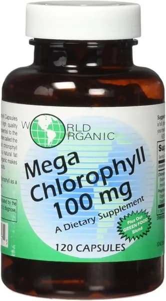 World Organics 100 мг мега хлорофилла, 120 штук