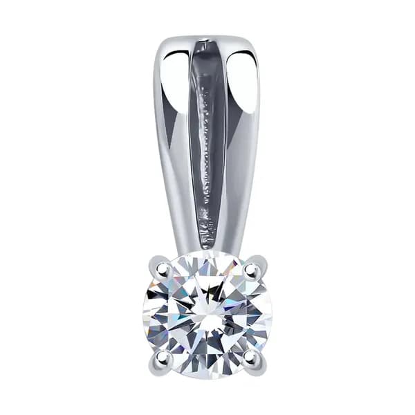 Подвеска из белого золота DIAMANT-ONLINE с фианитом 585 пробы
