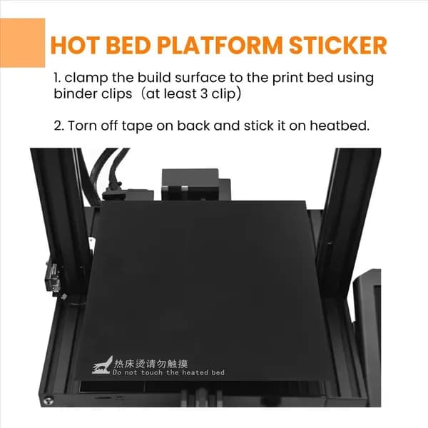 Наклейка на платформу подогреваемой платформы 3D-принтера Ender-2 Ender-3 (черная)