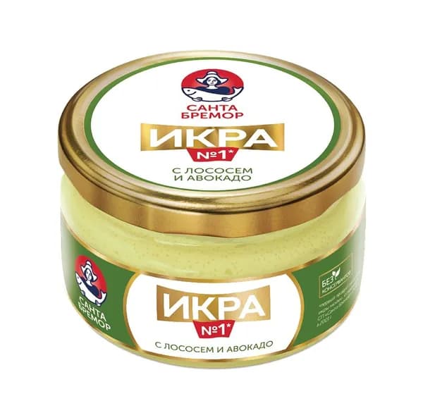Икра деликатесная Санта Бремор с лососем и авокадо, 180г