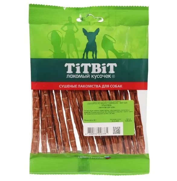 Titbit Лакомство для собак Соломка из кишок говяжьих 55 гр.