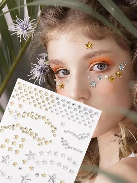 Стразы для лица, тела и волос самоклеящиеся Silver Star