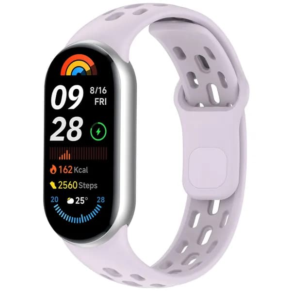 Силиконовый браслет, совместимый с Xiaomi Mi Band 10/9/8, с дизайном в виде сотовой сетки для воздухопроницаемости и комфорта. Мягкий и приятный на ощупь, идеально подходит для занятий спортом.