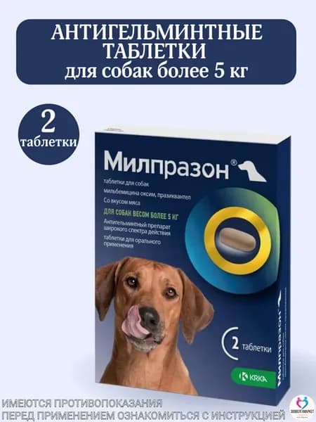 Милпразон таблетки для собак более 5 кг