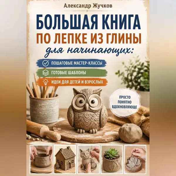 Большая книга по лепке из глины для начинающих: пошаговые мастер-классы, готовые шаблоны и идеи для детей и взрослых. | Жучков Александр | Электронная аудиокнига