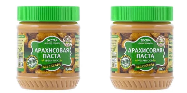Паста арахисовая Без сахара, 340 гр, 2 шт