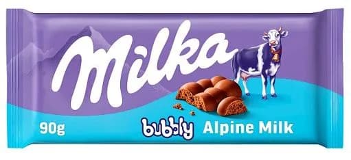 Шоколад молочный Милка с начинкой из пористого молочного шоколада 90г. Milka Bubbly Milk Chocolat
