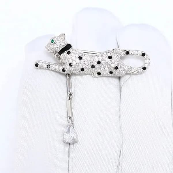 Серебряная брошь DIAMANT-ONLINE с эмалью и цирконием 925 пробы