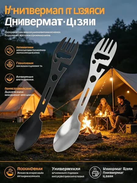 Вилка-ложка походная, кол-во предметов: 2шт