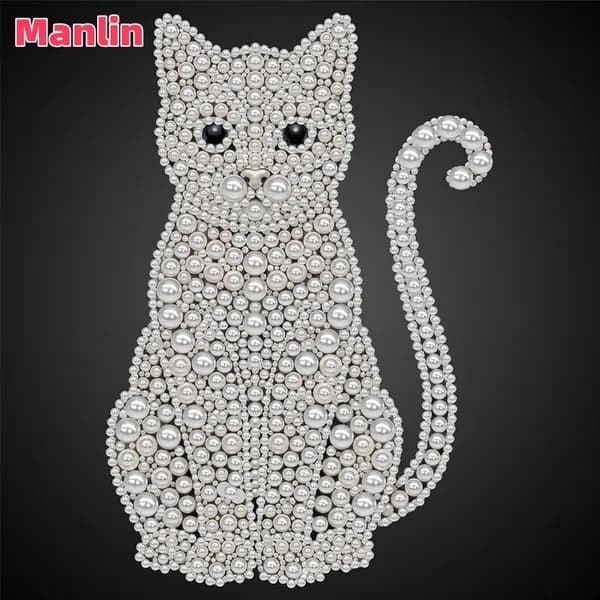 DIY-картина из жемчужных бусин с котёнком, 25 25 см, без рамки