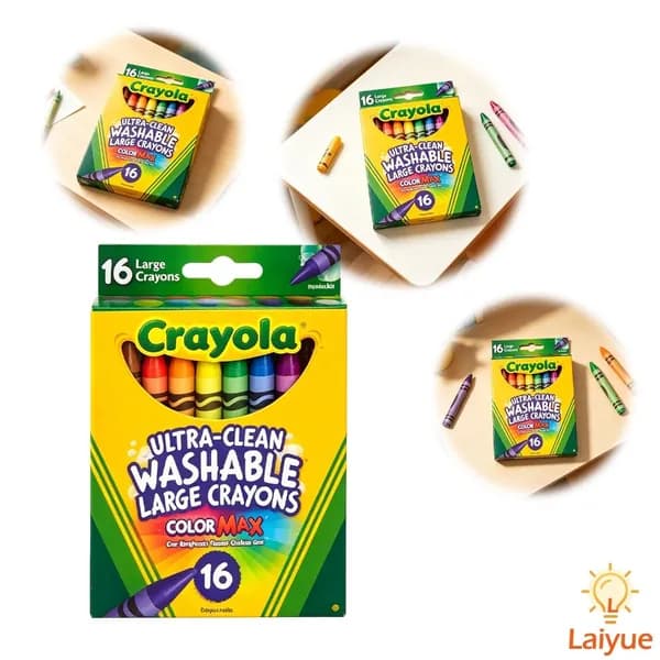 Восковые карандаши Crayola, 24 цвета, увеличенного размера, моющиеся