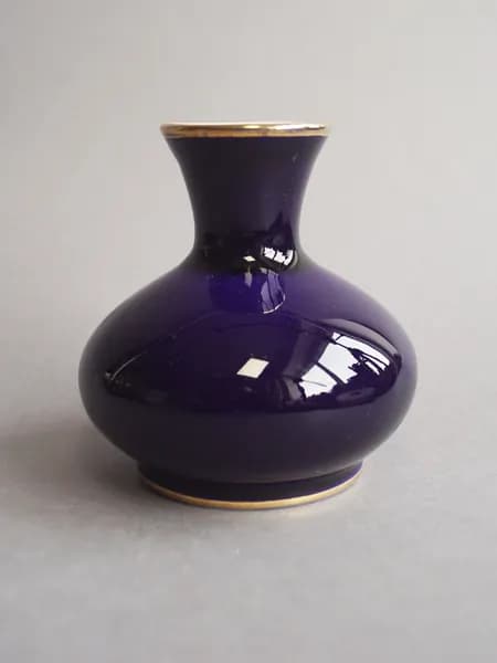 Винтажная ваза Кобальт. Фарфор, ЛФЗ, СССР, 1970-1980 (Размер: 100х100х100). Т3