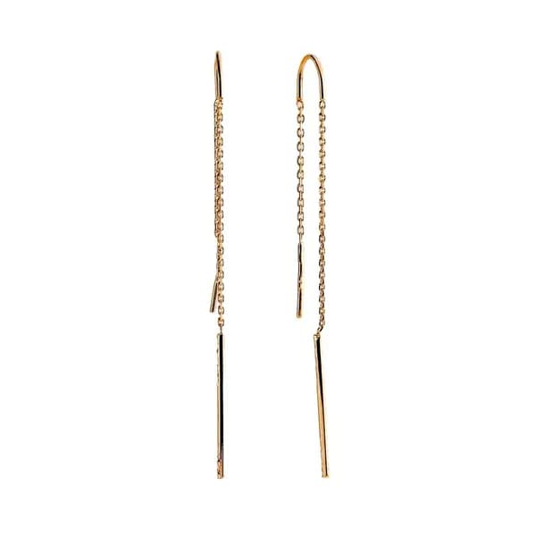 Серьги протяжки женские из красного золота 375 пробы, длинные 585GOLD