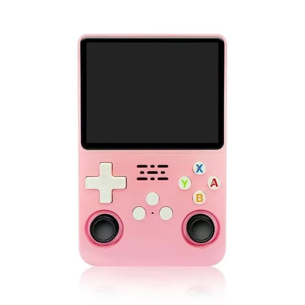Портативная игровая консоль R36S с Android, 64 ГБ, розовая прозрачная версия