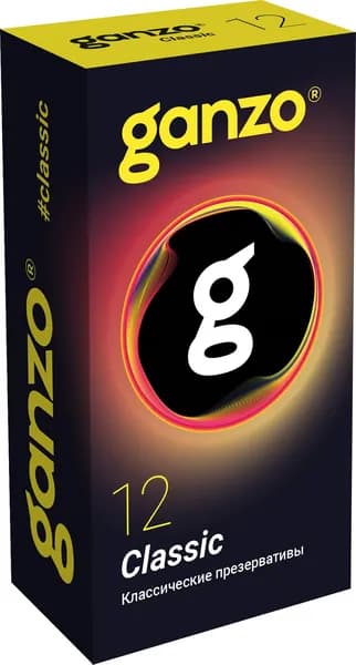 Презервативы Ganzo Classic, классические, латекс, 18 см, 12 шт