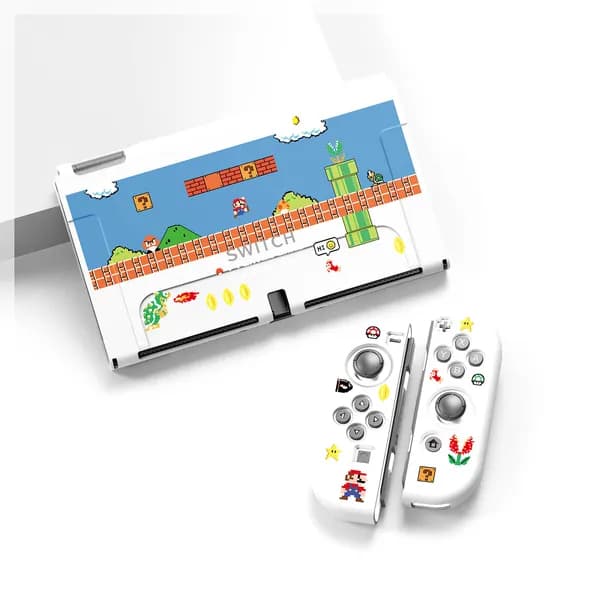 Тематический защитный чехол, Съемная мягкая оболочка для Nintendo OLED, Мягкий силиконовый чехол для Oled_Oled_super Марио Уайт