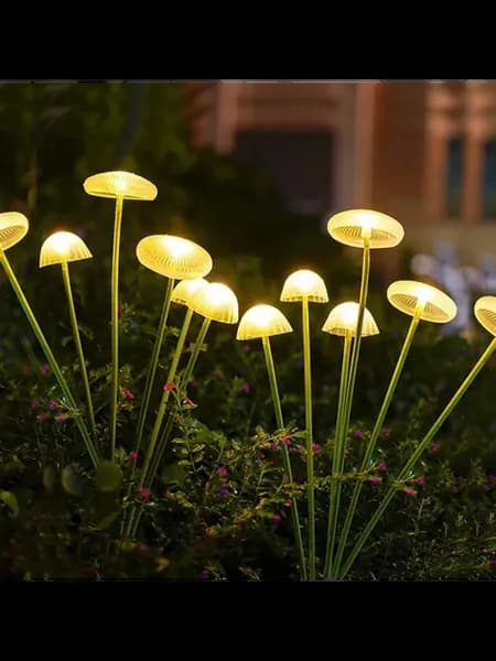 Солнечные садовые светильники LED грибы Warm, 1pcs