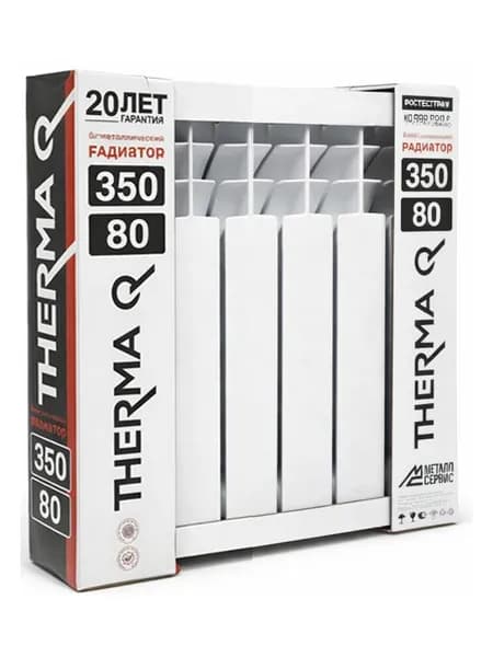 Радиатор биметаллический МС THERMA Q ECO 350/80 6 секций 631Вт (пр-во Россия)