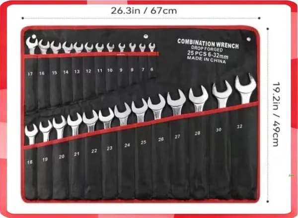 Сумка для ключей комбинированных 25шт (от 6-32мм)