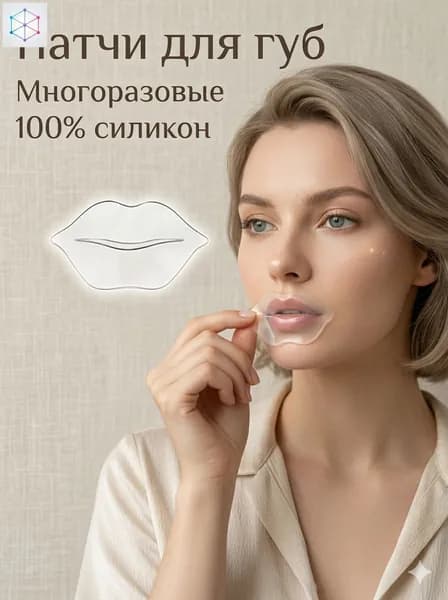 Многоразовые силиконовые патчи для губ от морщин / Увлажняющая маска-накладка для ухода за кожей губ, 100% силикон