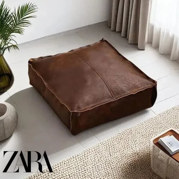 ZARA HOME Бескаркасный пуф, Жаккард, Размер L,коричневый