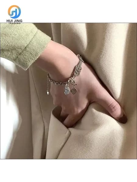 Тайское серебро для женщин Винтажный браслет