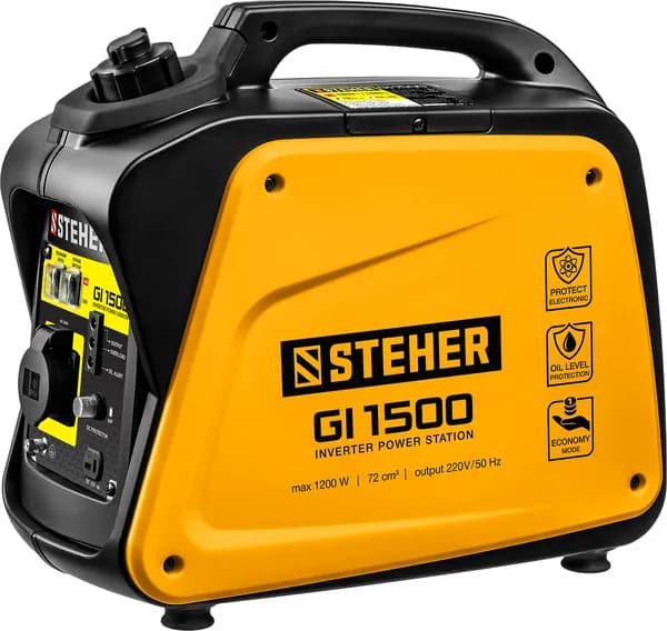GI-1500 генератор инверторный, 1200 Вт, STEHER