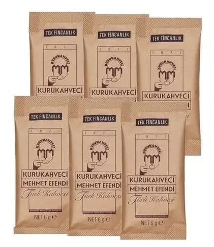 Турецкий кофе Kurukahveci Mehmet Efendi 6 пакетиков по 6 грамм