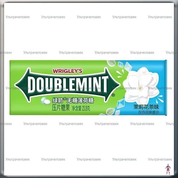 Леденцы мятные Wrigley's Doublemint со вкусом жасминового чая, без сахара, 1 упаковка, около 35 конфет