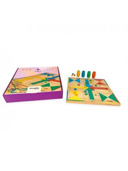 Deqube Holz Ludo & Gans Spiel настольная игра