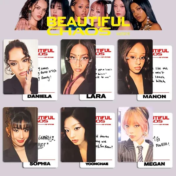 KATSEYE Карточки BEAUTIFUL CHAOS K-Pop карточки коллекционные 5.4*8.6cm 6 шт