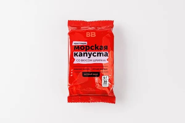 Морская капуста хрустящая со вкусом шрирача, 5 г